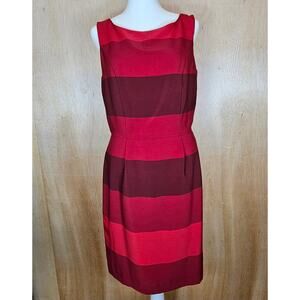 Banana Republic Red Stripe Sleeveless Sheath‎ Dress Size 4